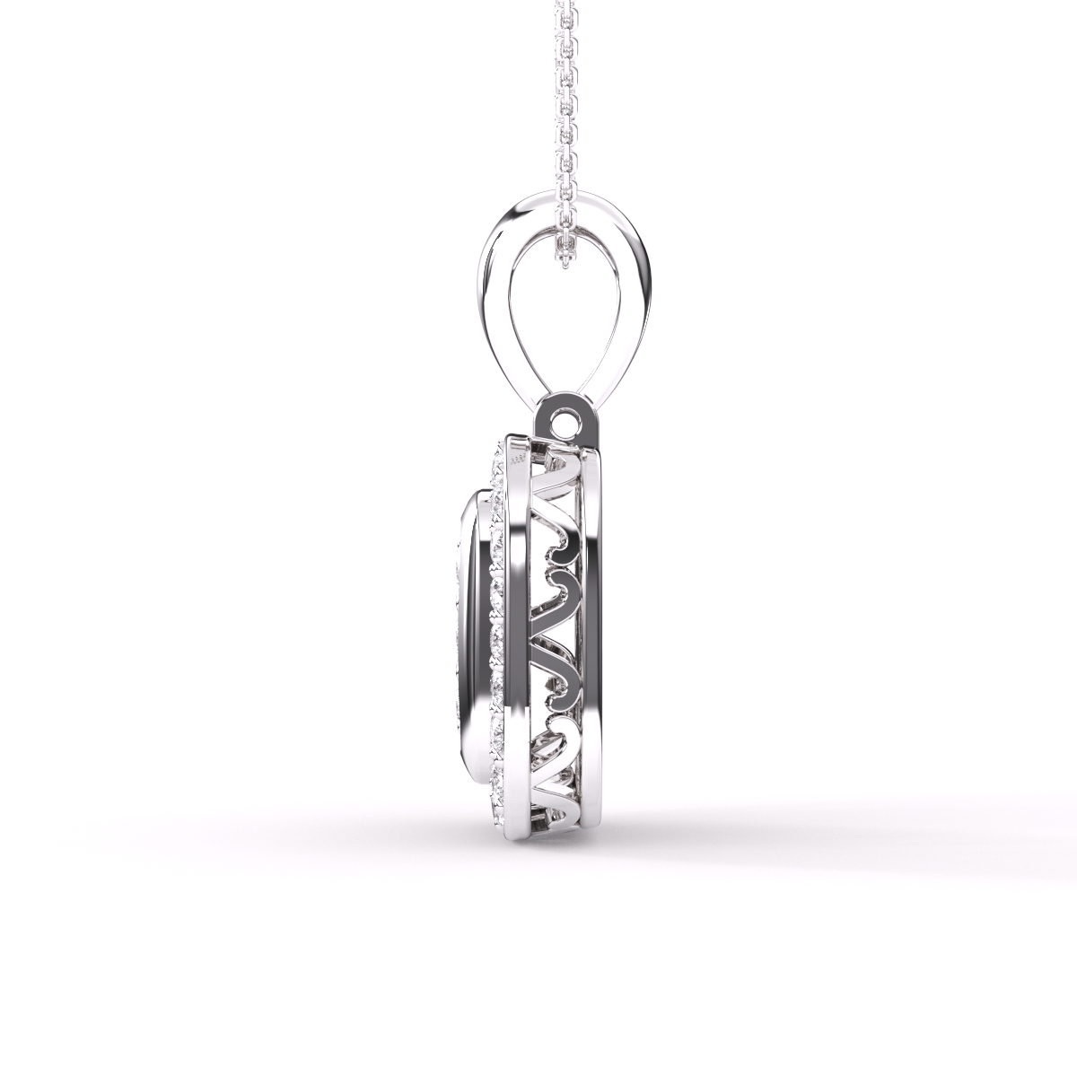 Diamond Cluster Cushion Shape Pendant